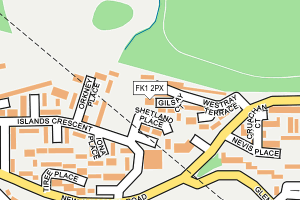 FK1 2PX map - OS OpenMap – Local (Ordnance Survey) FK1 2PX map - OS OpenMap – Local (Ordnance Survey)