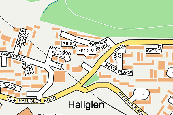 FK1 2PZ map - OS OpenMap – Local (Ordnance Survey) FK1 2PZ map - OS OpenMap – Local (Ordnance Survey)