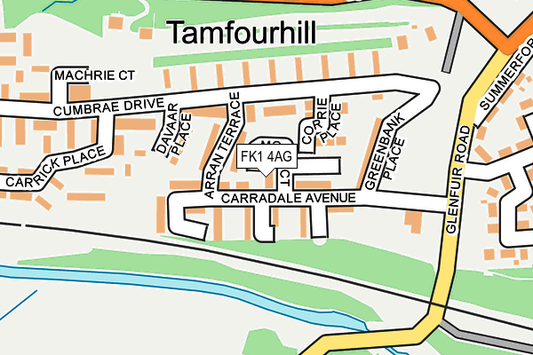 FK1 4AG map - OS OpenMap – Local (Ordnance Survey)
