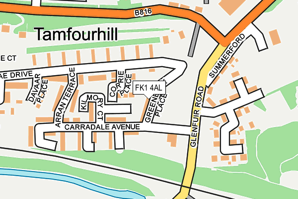 FK1 4AL map - OS OpenMap – Local (Ordnance Survey) FK1 4AL map - OS OpenMap – Local (Ordnance Survey)