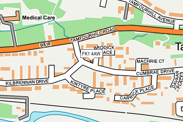 FK1 4AW map - OS OpenMap – Local (Ordnance Survey) FK1 4AW map - OS OpenMap – Local (Ordnance Survey)