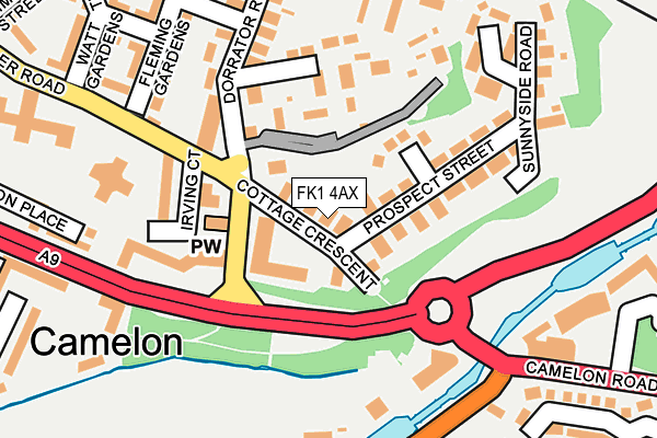FK1 4AX map - OS OpenMap – Local (Ordnance Survey) FK1 4AX map - OS OpenMap – Local (Ordnance Survey)