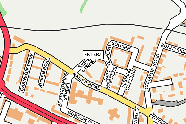 FK1 4BZ map - OS OpenMap – Local (Ordnance Survey) FK1 4BZ map - OS OpenMap – Local (Ordnance Survey)