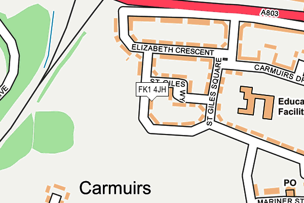 FK1 4JH map - OS OpenMap – Local (Ordnance Survey)