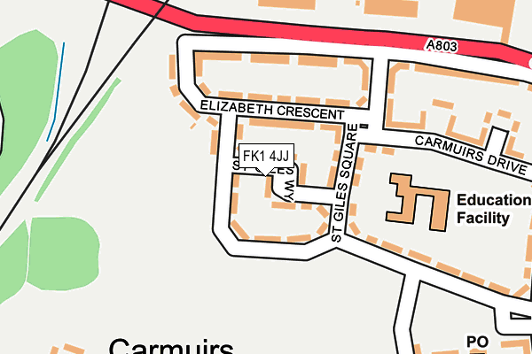 FK1 4JJ map - OS OpenMap – Local (Ordnance Survey) FK1 4JJ map - OS OpenMap – Local (Ordnance Survey)