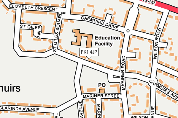 FK1 4JP map - OS OpenMap – Local (Ordnance Survey) FK1 4JP map - OS OpenMap – Local (Ordnance Survey)