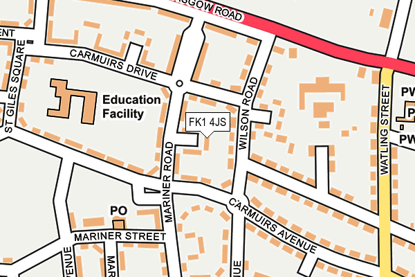 FK1 4JS map - OS OpenMap – Local (Ordnance Survey) FK1 4JS map - OS OpenMap – Local (Ordnance Survey)