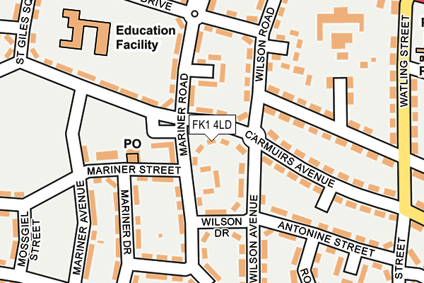 FK1 4LD map - OS OpenMap – Local (Ordnance Survey) FK1 4LD map - OS OpenMap – Local (Ordnance Survey)