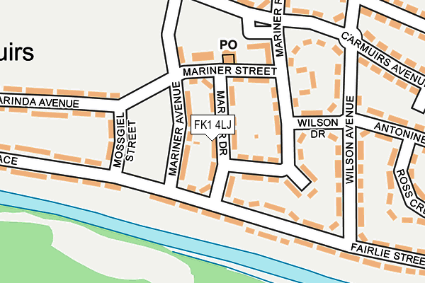 FK1 4LJ map - OS OpenMap – Local (Ordnance Survey) FK1 4LJ map - OS OpenMap – Local (Ordnance Survey)