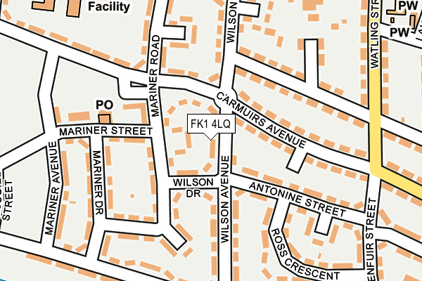 FK1 4LQ map - OS OpenMap – Local (Ordnance Survey) FK1 4LQ map - OS OpenMap – Local (Ordnance Survey)