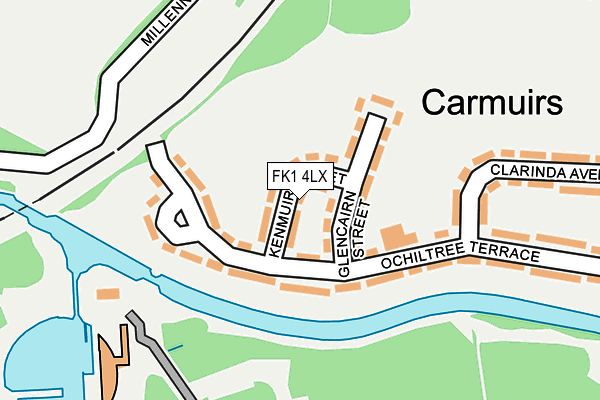 FK1 4LX map - OS OpenMap – Local (Ordnance Survey) FK1 4LX map - OS OpenMap – Local (Ordnance Survey)