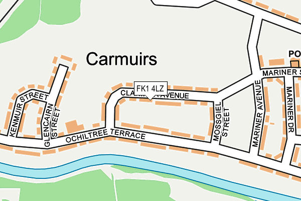 FK1 4LZ map - OS OpenMap – Local (Ordnance Survey) FK1 4LZ map - OS OpenMap – Local (Ordnance Survey)