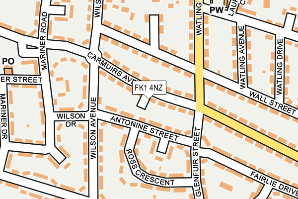 FK1 4NZ map - OS OpenMap – Local (Ordnance Survey) FK1 4NZ map - OS OpenMap – Local (Ordnance Survey)
