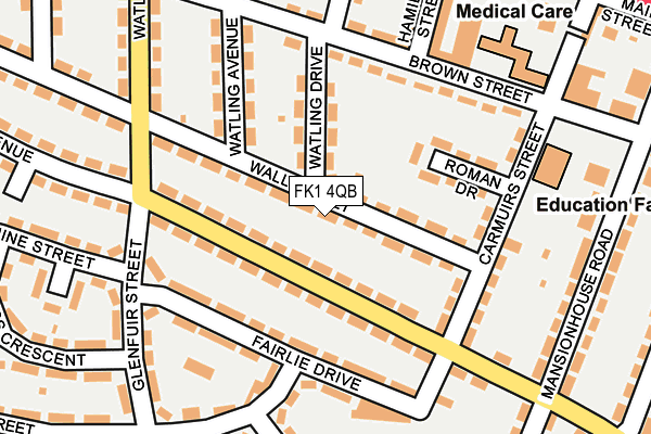 FK1 4QB map - OS OpenMap – Local (Ordnance Survey) FK1 4QB map - OS OpenMap – Local (Ordnance Survey)