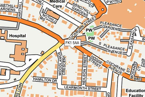 FK1 5AA map - OS OpenMap – Local (Ordnance Survey) FK1 5AA map - OS OpenMap – Local (Ordnance Survey)