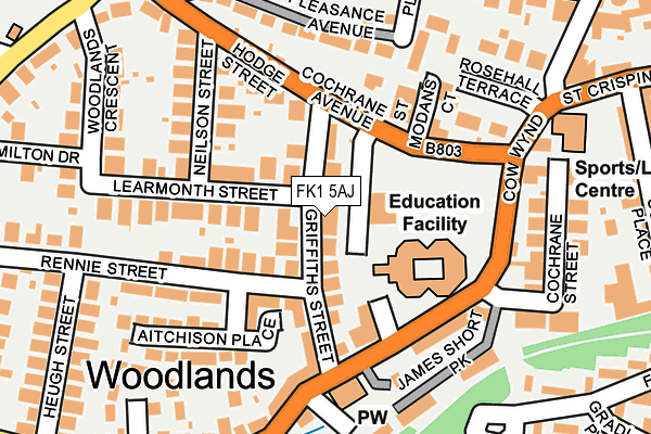 FK1 5AJ map - OS OpenMap – Local (Ordnance Survey) FK1 5AJ map - OS OpenMap – Local (Ordnance Survey)