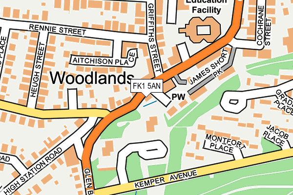 FK1 5AN map - OS OpenMap – Local (Ordnance Survey) FK1 5AN map - OS OpenMap – Local (Ordnance Survey)