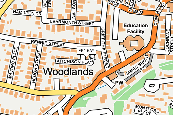 FK1 5AY map - OS OpenMap – Local (Ordnance Survey)