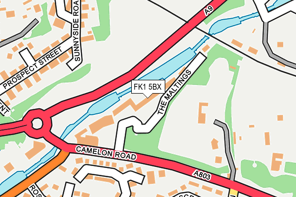 FK1 5BX map - OS OpenMap – Local (Ordnance Survey) FK1 5BX map - OS OpenMap – Local (Ordnance Survey)