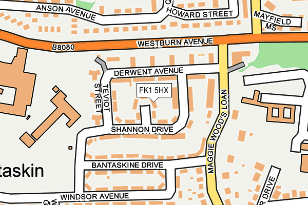 FK1 5HX map - OS OpenMap – Local (Ordnance Survey) FK1 5HX map - OS OpenMap – Local (Ordnance Survey)