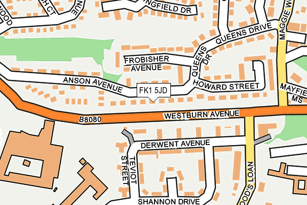 FK1 5JD map - OS OpenMap – Local (Ordnance Survey) FK1 5JD map - OS OpenMap – Local (Ordnance Survey)