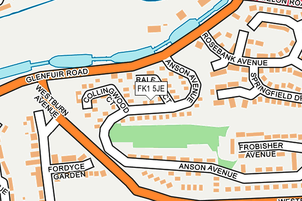 FK1 5JE map - OS OpenMap – Local (Ordnance Survey) FK1 5JE map - OS OpenMap – Local (Ordnance Survey)