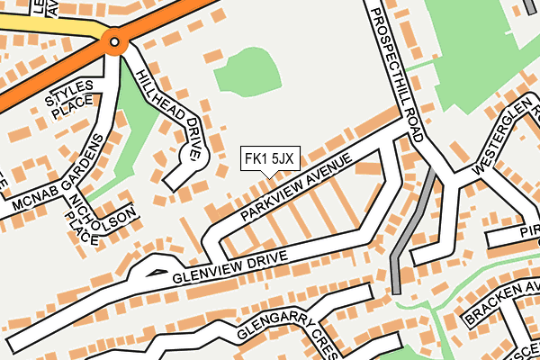 FK1 5JX map - OS OpenMap – Local (Ordnance Survey) FK1 5JX map - OS OpenMap – Local (Ordnance Survey)