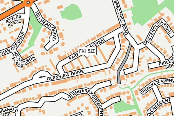 FK1 5JZ map - OS OpenMap – Local (Ordnance Survey) FK1 5JZ map - OS OpenMap – Local (Ordnance Survey)