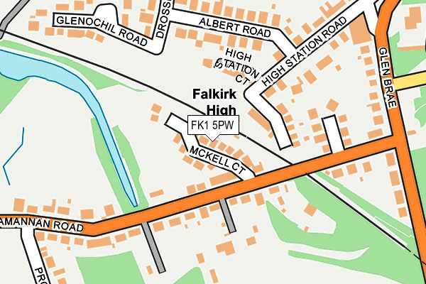 FK1 5PW map - OS OpenMap – Local (Ordnance Survey)