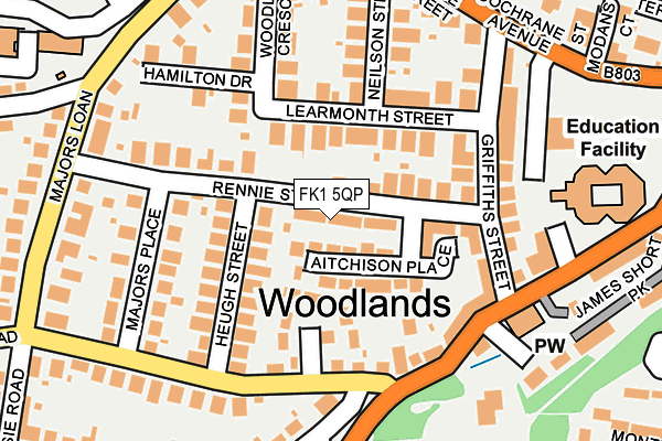 FK1 5QP map - OS OpenMap – Local (Ordnance Survey) FK1 5QP map - OS OpenMap – Local (Ordnance Survey)