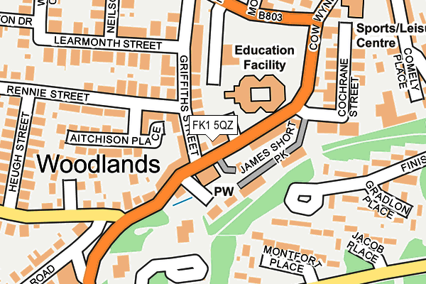 FK1 5QZ map - OS OpenMap – Local (Ordnance Survey)