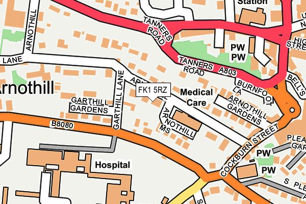 FK1 5RZ map - OS OpenMap – Local (Ordnance Survey) FK1 5RZ map - OS OpenMap – Local (Ordnance Survey)