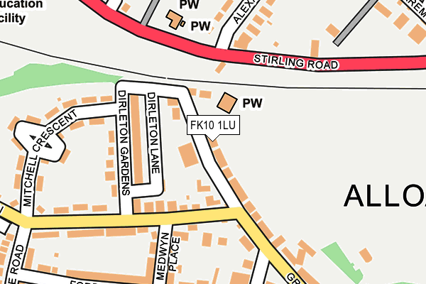 FK10 1LU map - OS OpenMap – Local (Ordnance Survey) FK10 1LU map - OS OpenMap – Local (Ordnance Survey)