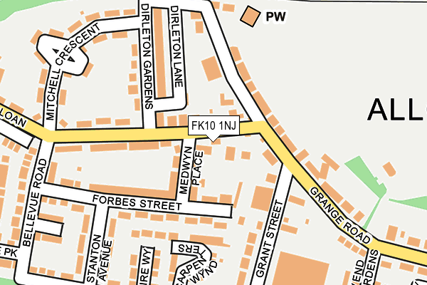 FK10 1NJ map - OS OpenMap – Local (Ordnance Survey) FK10 1NJ map - OS OpenMap – Local (Ordnance Survey)