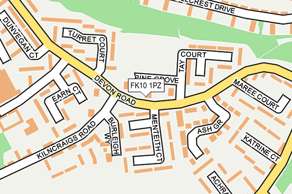 FK10 1PZ map - OS OpenMap – Local (Ordnance Survey) FK10 1PZ map - OS OpenMap – Local (Ordnance Survey)