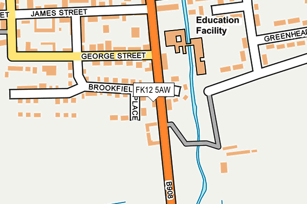 FK12 5AW map - OS OpenMap – Local (Ordnance Survey) FK12 5AW map - OS OpenMap – Local (Ordnance Survey)