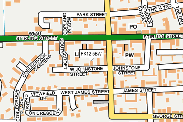 FK12 5BW map - OS OpenMap – Local (Ordnance Survey) FK12 5BW map - OS OpenMap – Local (Ordnance Survey)