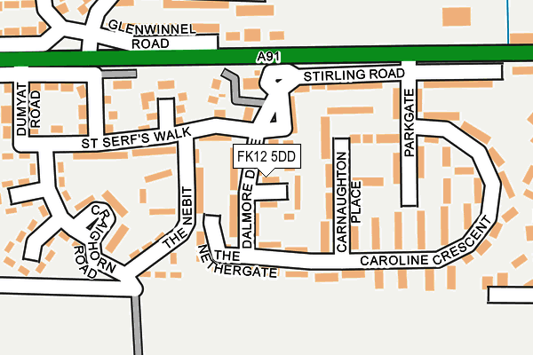 FK12 5DD map - OS OpenMap – Local (Ordnance Survey) FK12 5DD map - OS OpenMap – Local (Ordnance Survey)