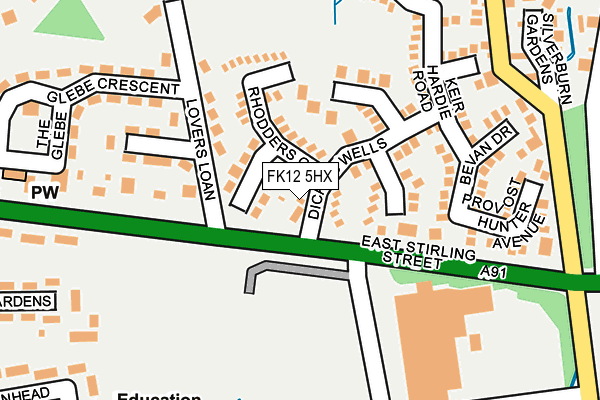 FK12 5HX map - OS OpenMap – Local (Ordnance Survey) FK12 5HX map - OS OpenMap – Local (Ordnance Survey)