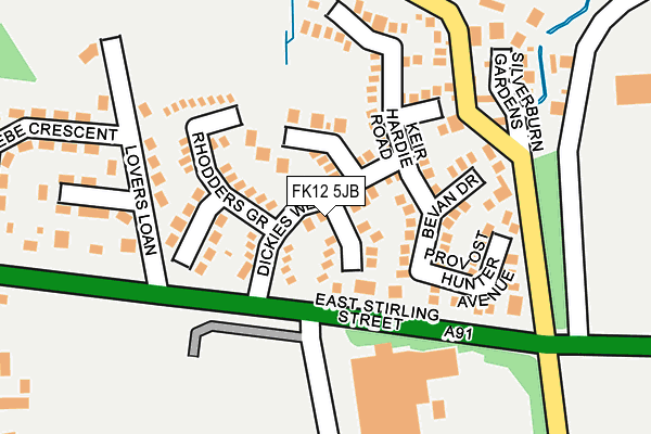 FK12 5JB map - OS OpenMap – Local (Ordnance Survey) FK12 5JB map - OS OpenMap – Local (Ordnance Survey)