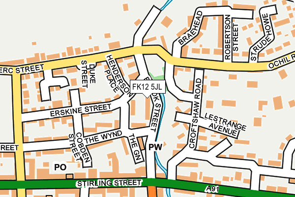 FK12 5JL map - OS OpenMap – Local (Ordnance Survey)