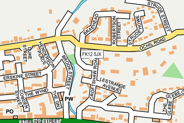 FK12 5JX map - OS OpenMap – Local (Ordnance Survey)
