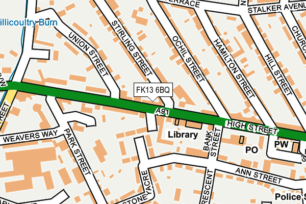 FK13 6BQ map - OS OpenMap – Local (Ordnance Survey) FK13 6BQ map - OS OpenMap – Local (Ordnance Survey)