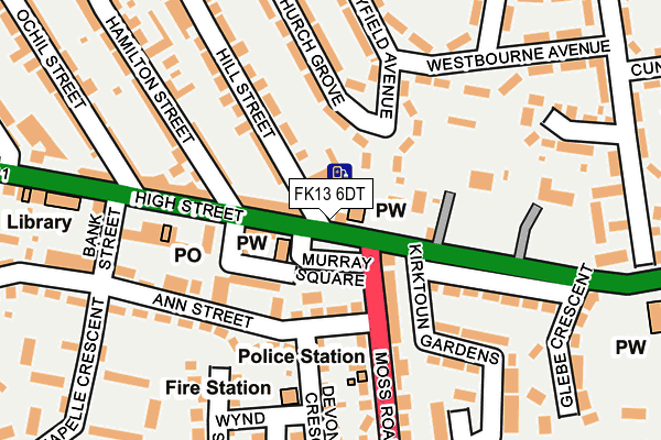 FK13 6DT map - OS OpenMap – Local (Ordnance Survey) FK13 6DT map - OS OpenMap – Local (Ordnance Survey)
