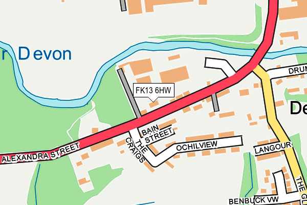 FK13 6HW map - OS OpenMap – Local (Ordnance Survey) FK13 6HW map - OS OpenMap – Local (Ordnance Survey)