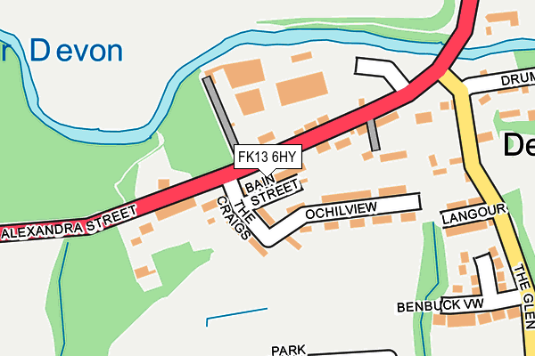 FK13 6HY map - OS OpenMap – Local (Ordnance Survey) FK13 6HY map - OS OpenMap – Local (Ordnance Survey)