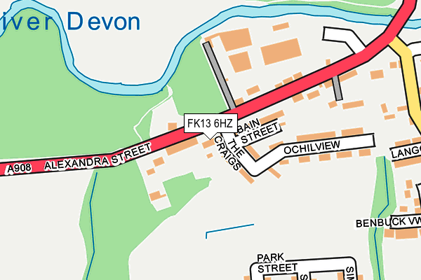 FK13 6HZ map - OS OpenMap – Local (Ordnance Survey)