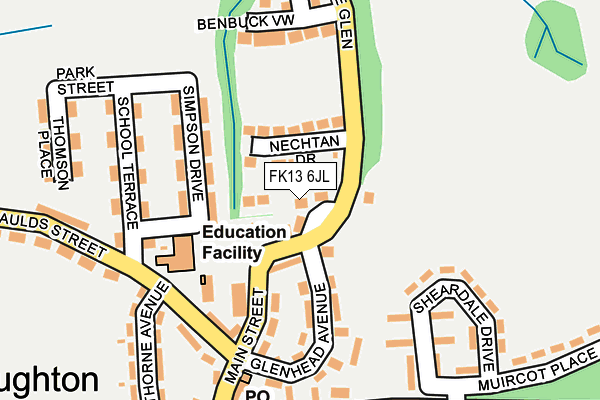 FK13 6JL map - OS OpenMap – Local (Ordnance Survey) FK13 6JL map - OS OpenMap – Local (Ordnance Survey)