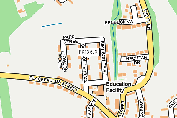 FK13 6JX map - OS OpenMap – Local (Ordnance Survey) FK13 6JX map - OS OpenMap – Local (Ordnance Survey)