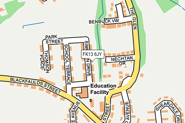 FK13 6JY map - OS OpenMap – Local (Ordnance Survey) FK13 6JY map - OS OpenMap – Local (Ordnance Survey)